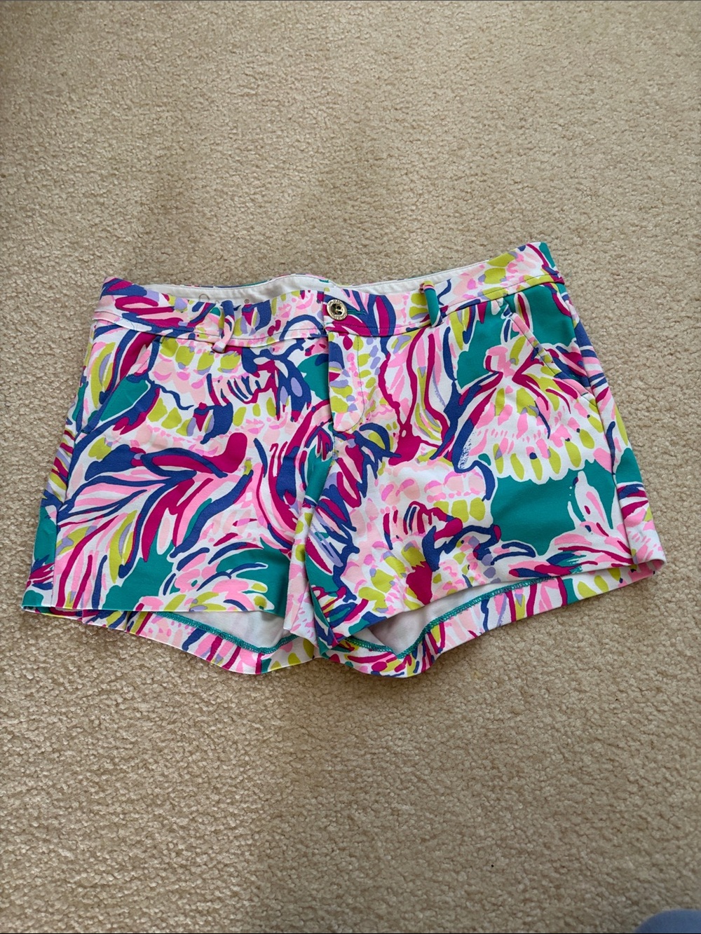 Women's Multicolor Printed Cotton-Blend Shorts
